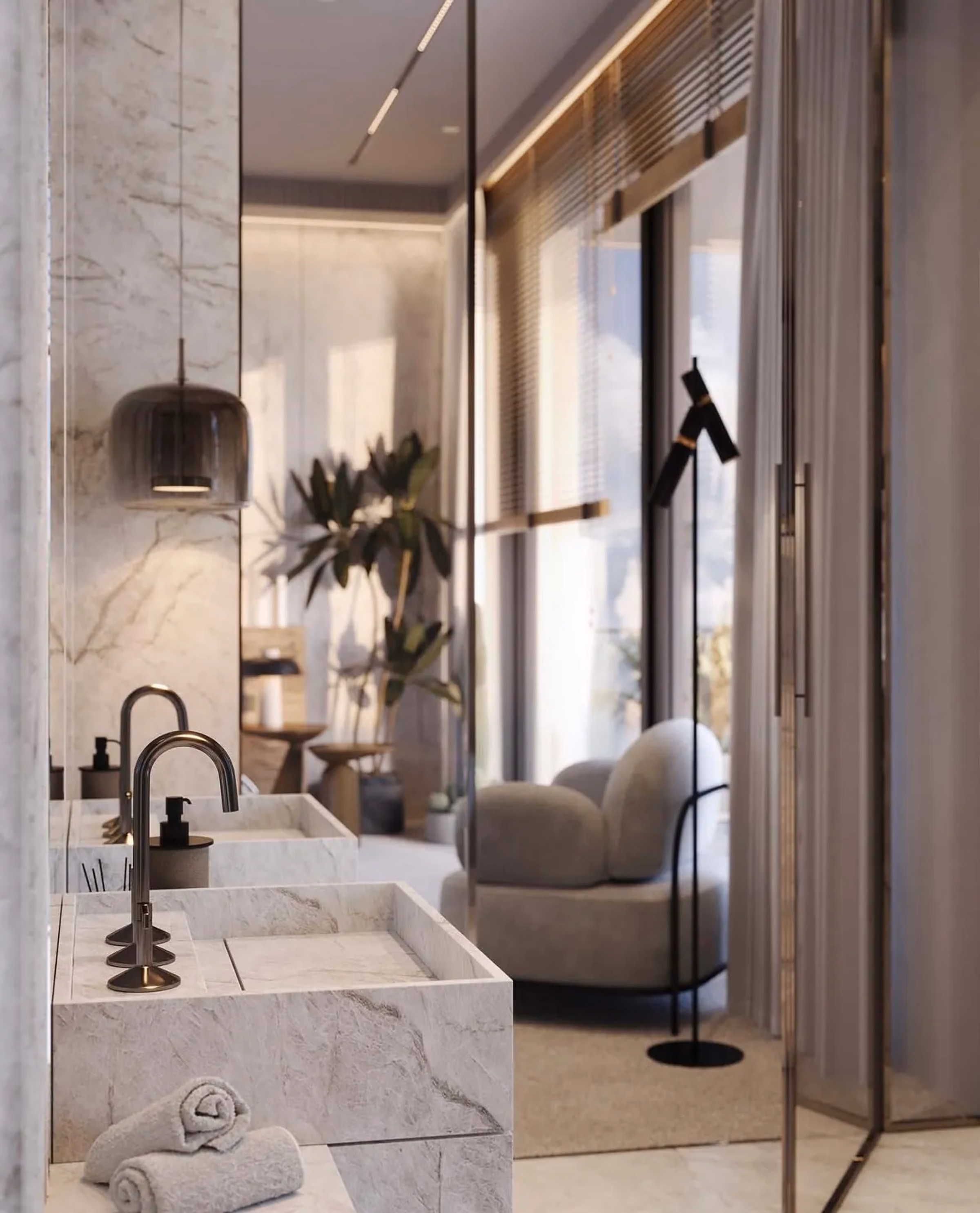 Stone shower detail